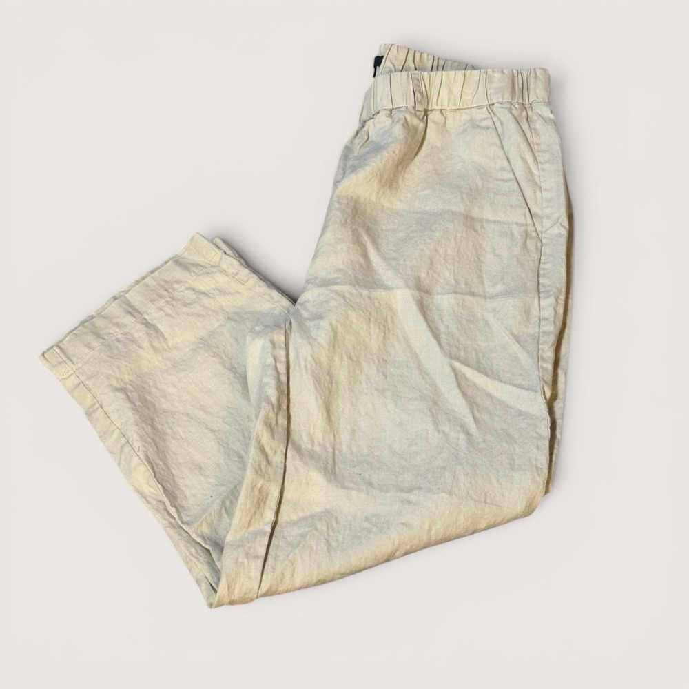 Quince Organic Linen Wide Leg Pants Beige L Coastal Grandma Minimalist
